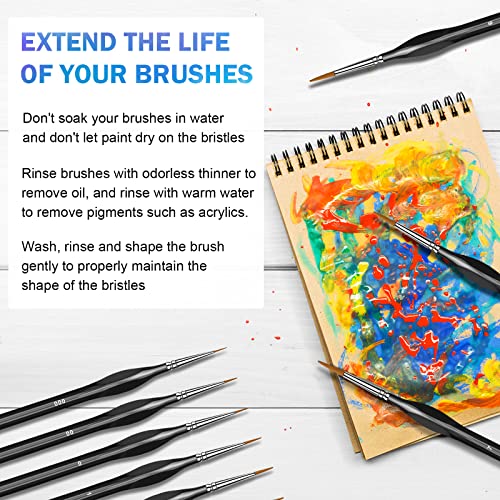 11-Piece Ergonomic Grip Miniature Paint Brush Set