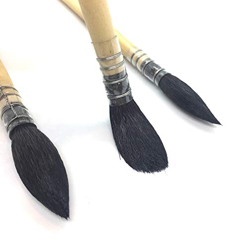 Round Tip Mop Style Paint Brush Set 3 Pc Set