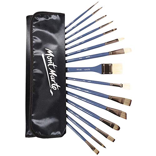 15-Piece Premium Paint Brush Set for Watercolour, Acrylic, Oil