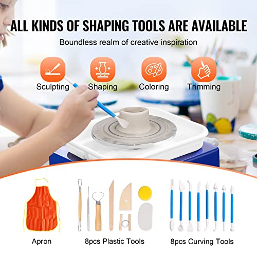 Mini Pottery Wheel with Adjustable Speed and Accessories