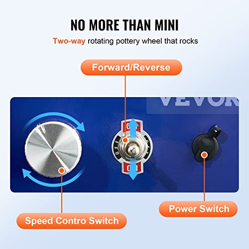 Mini Pottery Wheel with Adjustable Speed and Accessories