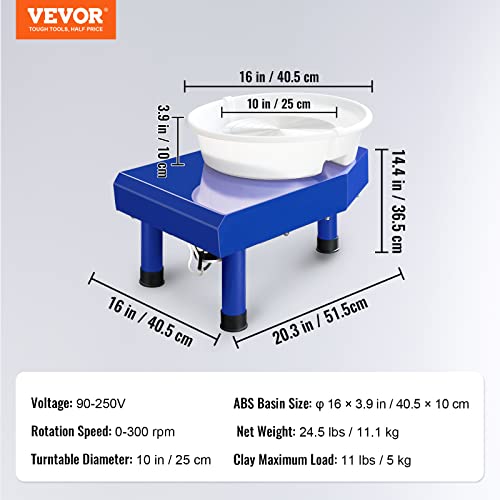 10in Ceramic Pottery Wheel with Foot Pedal
