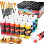 Caliart Acrylic Paint Set: 24 Colors, 12 Brushes