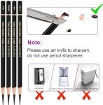 12-Piece Charcoal Pencils Set for Drawing & Sketching