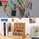 Wooden DIY Pen Holder Organizer with Drawer