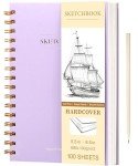 Yoment 5.5" x 8.5" Hardcover Sketchbook Pad, Purple