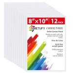 Simetufy 12 Pack 8x10 Blank Canvas Boards