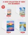 Simetufy Canvas Boards 32 Pack - Various Sizes