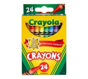 24 Classic Color Crayons for Kids