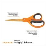 Fiskars SoftGrip Titanium Scissors - 8" Artistic Orange