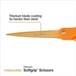 Fiskars SoftGrip Titanium Scissors - 8" Artistic Orange