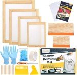 Caydo 31-Piece Screen Printing Starter Kit: Wood Frames, Mesh, Squeegees
