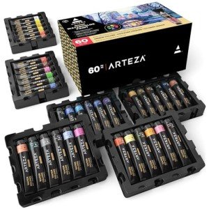 ARTEZA Watercolor Paint Set, 60 Colors - Non Toxic