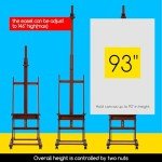 Extra Large Adjustable Beech Wood Easel with Wheels