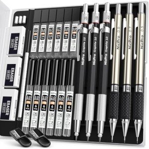 Nicpro 6PCS Mechanical Pencils & Lead Set