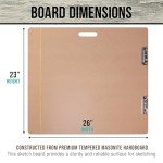 U.S. Art Supply 23" x 26" Artist Sketch Tote Board - Versatile for Classroom, Studio or Field