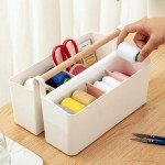 Large Plastic Art Supplies Caddy Organizer with Handle