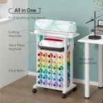 Compact Rolling Craft Storage Cart with Vinyl Roll Holders