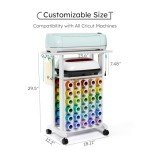 Compact Rolling Craft Storage Cart with Vinyl Roll Holders