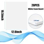 20 Pack White Foam Board 12x16.5, 3/16" Thickness