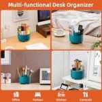 Marbrasse 360° Rotating Desk Pen Holder with 5 Compartments
