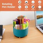 Marbrasse 360° Rotating Desk Pen Holder with 5 Compartments