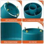 Marbrasse 360° Rotating Desk Pen Holder with 5 Compartments