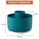 Marbrasse 360° Rotating Desk Pen Holder with 5 Compartments