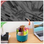 Marbrasse 360° Rotating Desk Pen Holder with 5 Compartments