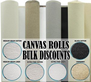 84" Cotton Canvas Roll, Triple Primed, Artist Quality