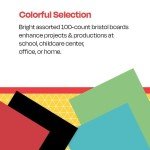 Assorted Colors, Pack of 100 Bristol Tagboard - 9x12