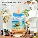 80 Color Acrylic Paint Set with Brushes, 2oz Bottles