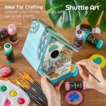 80 Color Acrylic Paint Set with Brushes, 2oz Bottles
