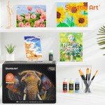 80 Color Acrylic Paint Set with Brushes, 2oz Bottles