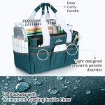 JJRING Craft Organizer Tote Bag: Bluish Green Art Storage