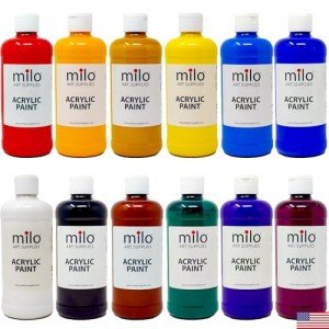 milo 12 Color Acrylic Paint Set - 16 oz