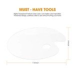 Acrylic Paint Palette 2pcs 11.8 x 7.9 inches with Thumb Hole by DUGATO, Clear Oval-Shaped Non-Stick Acrylic Oil Paint Mixing Tray- Comfortable to Hold & Easy to Clean - for DIY Art Painting Plate