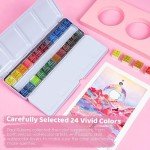 Paul Rubens Professional Watercolor Paint Set - 24 Colors