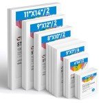 10 Pack Stretched Canvas Set, White Primed Cotton