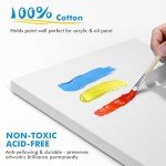 10 Pack Stretched Canvas Set, White Primed Cotton