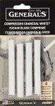 General Pencil White Compressed Charcoal Medium 4-Pack
