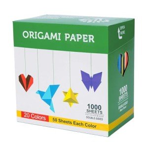 BUBU Origami Paper Kit: 1000 Sheets, 6 Inch, 20 Colors