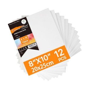 CONDA Canvas Board 8x10 inch 12 Pack Artist Panels
