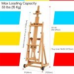 MEEDEN Adjustable Beech Wood Studio Easel - Holds 77