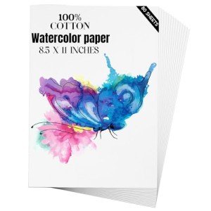 Heavyweight Watercolor Paper for Artists, 80 Sheets, 8.5x11