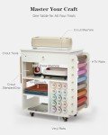 Craft Cart with Tabletop Storage and Vinyl Roll Holder