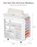 Craft Cart with Tabletop Storage and Vinyl Roll Holder