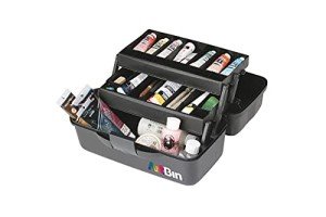 ArtBin 2-Tray Portable Art Supply Organizer, Gray/Black