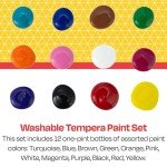 Washable Tempera Paint Set - Kindergarten to 12, Assorted