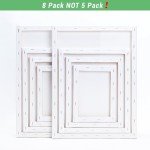 8 Pack of Cotton Stretched Canvases in Multiple Sizes